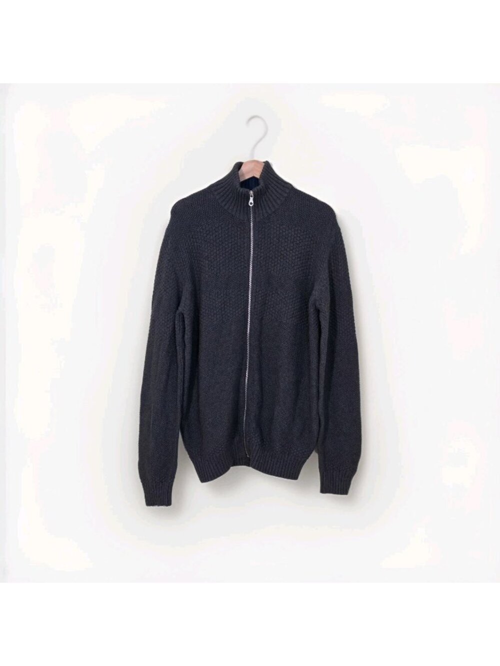 Jack & Jones Premium Baltimore Cardigan L Grey All Season Cotton Zip Up Edgy NWT